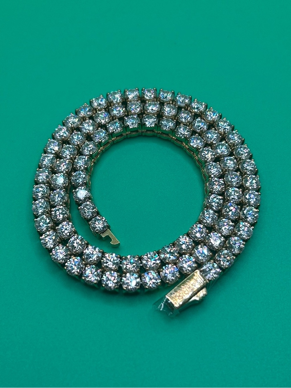 5mm Moissanite Gold Tennis Chain Unisex 20 Inch GRA Certified Passes Tester